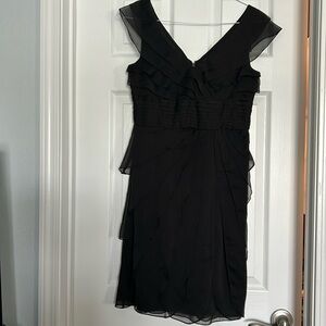 Adrianna Papell Black ruffled dress